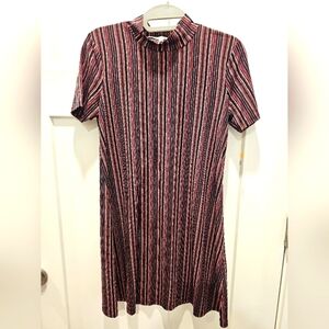 BCBG Generation Striped Mock Neck Knit Dress Size XS Multicolor Vertical Stretch